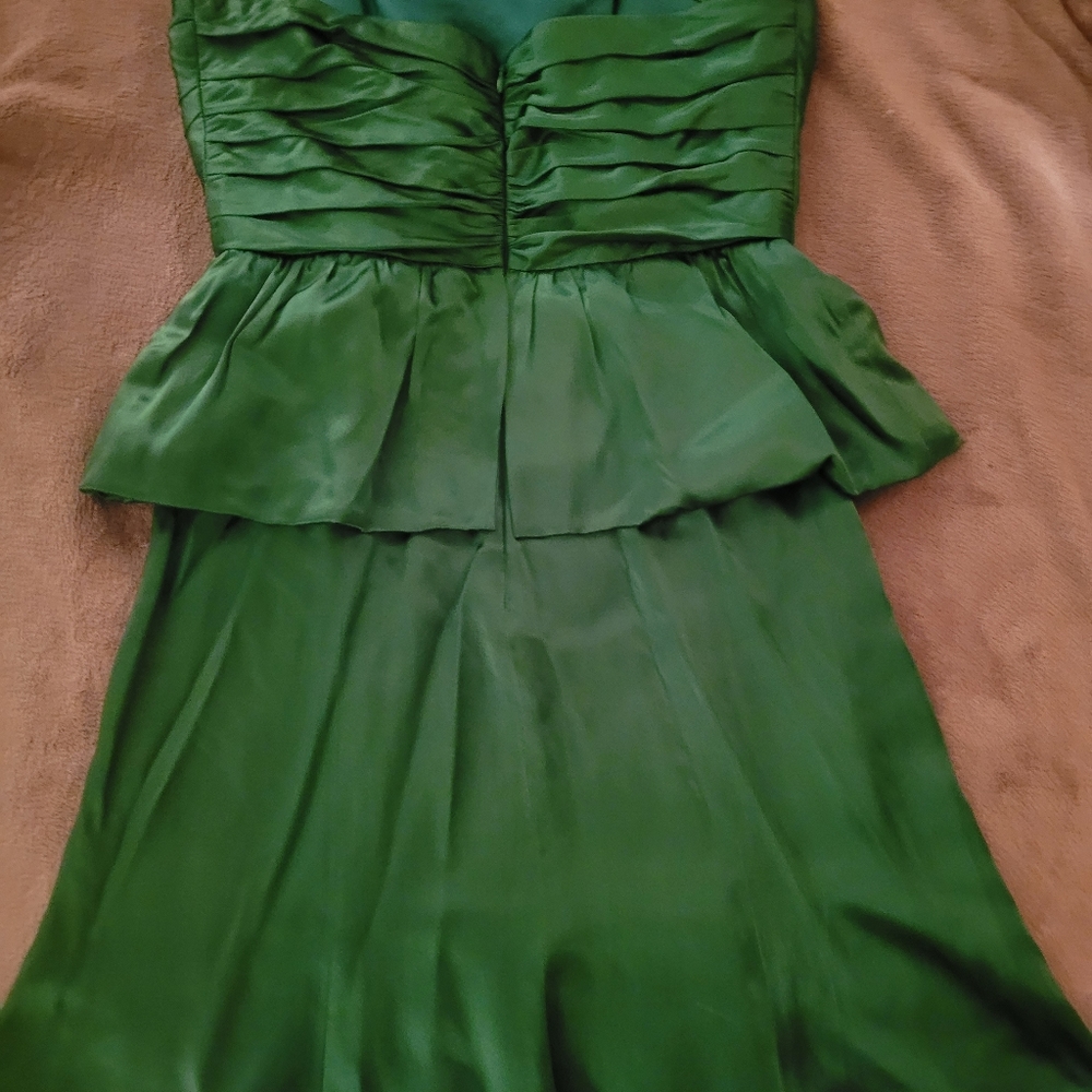 NEW 100% Silk Tracy Reese Green Peplum Dress - Picture 8 of 8